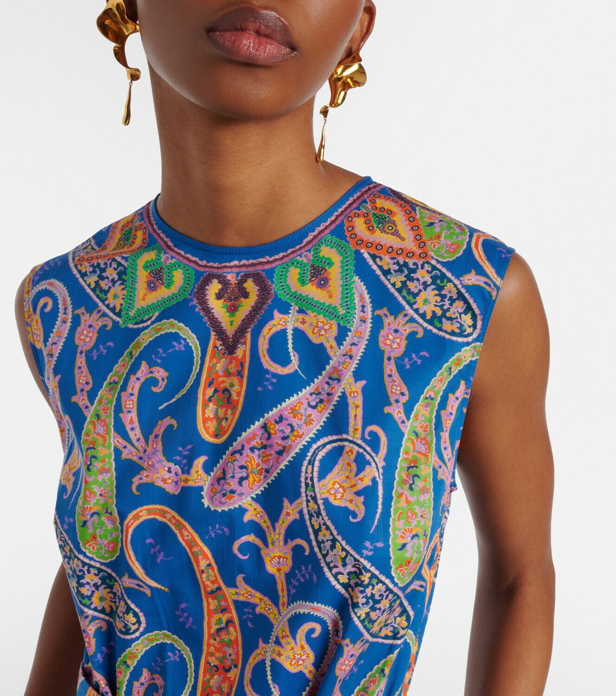 Etro Paisley cotton-blend midi dress