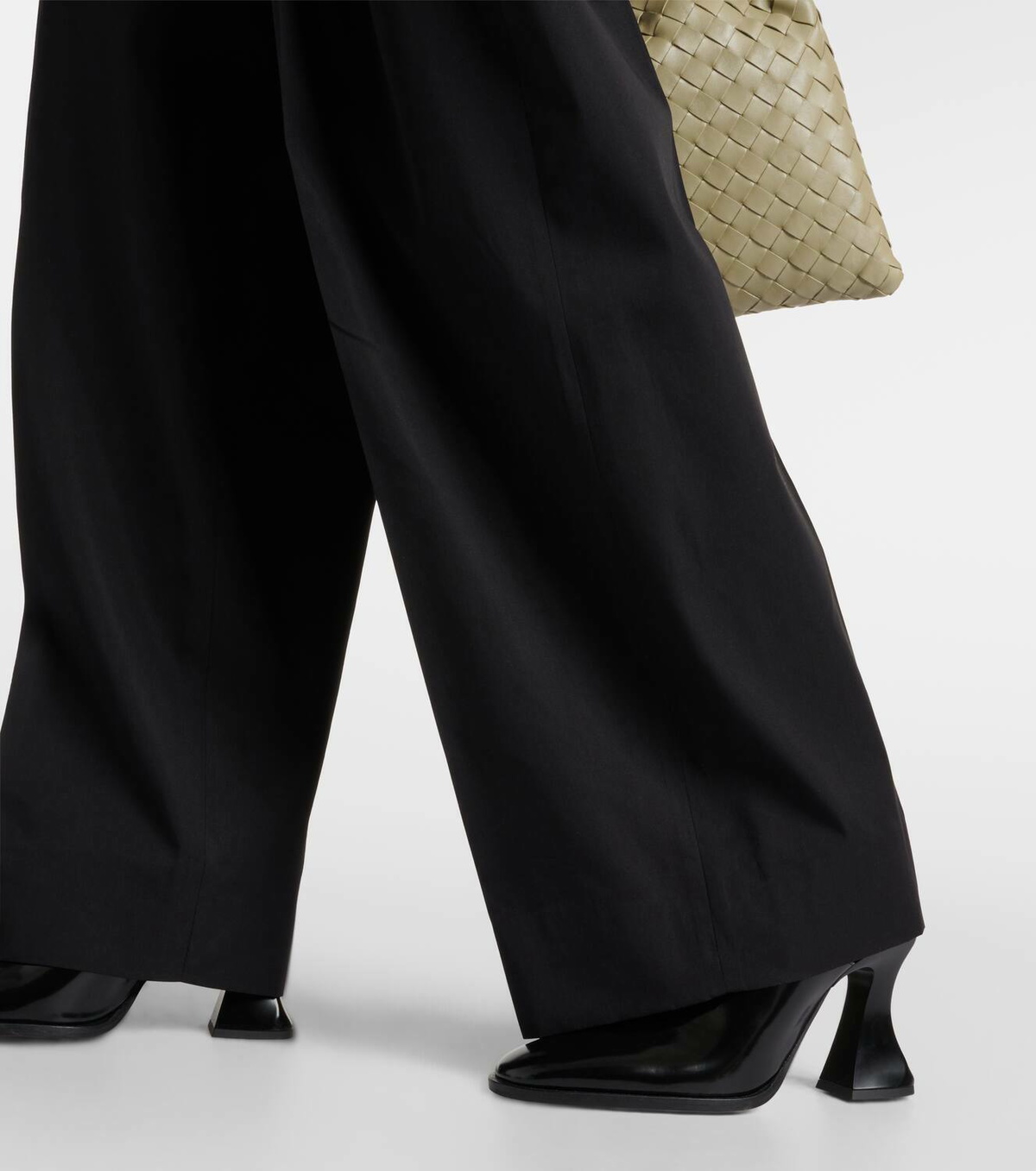Bottega Veneta Mid-rise cotton and silk wide-leg pants