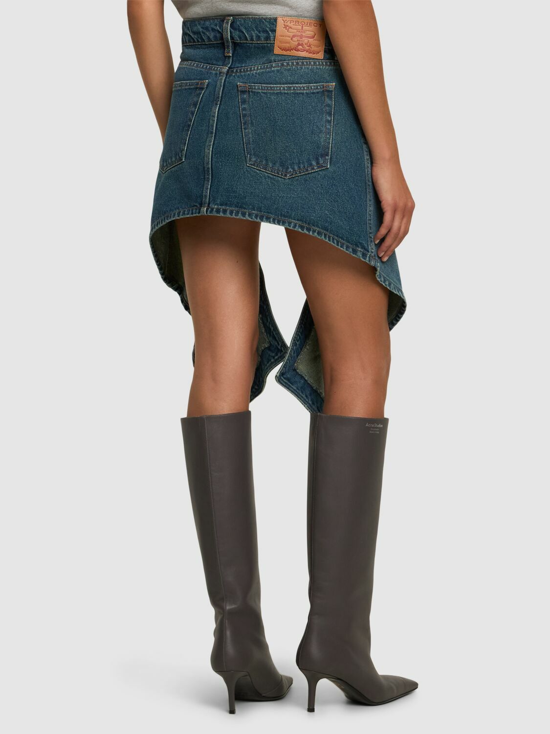 Y/PROJECT Denim Asymmetric Mini Skirt