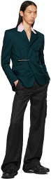 Charles Jeffrey Loverboy Green & Pink Charles Suit Blazer