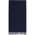 PS by Paul Smith Navy Wool Plain Scarf