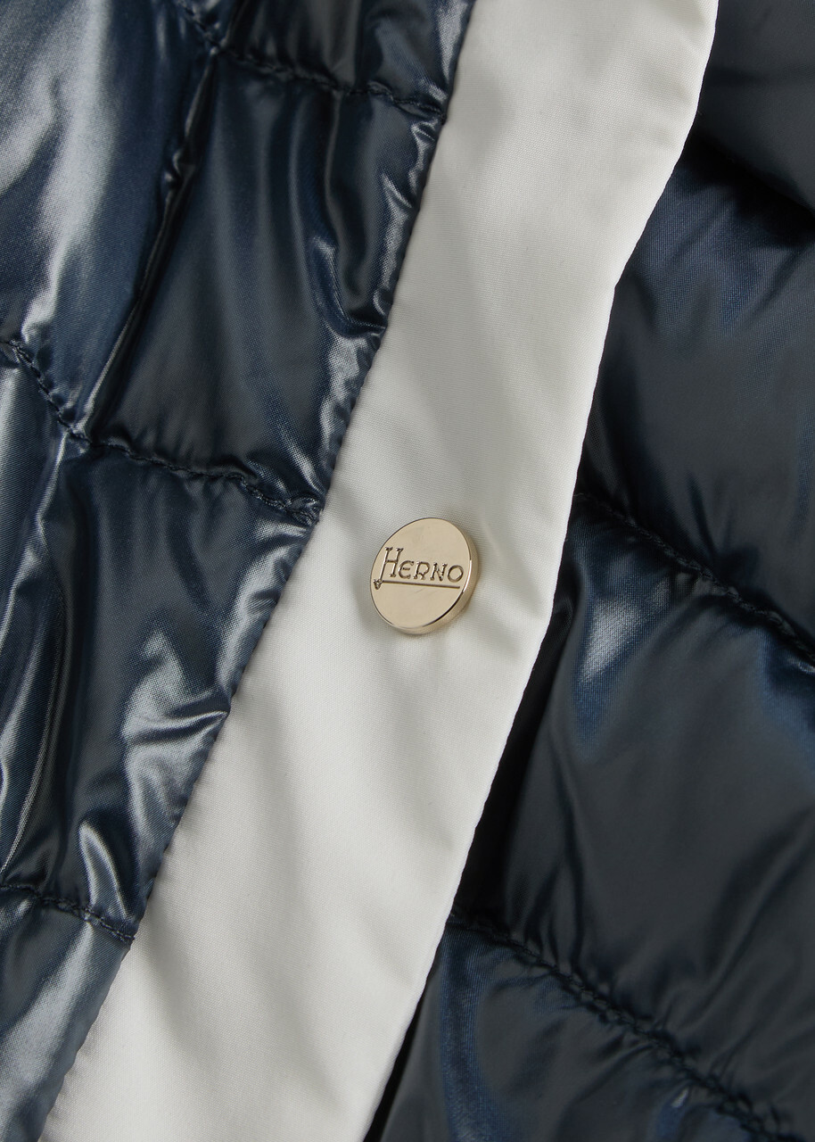 Herno Contrasting Padded Glossed Shell Jacket Blue