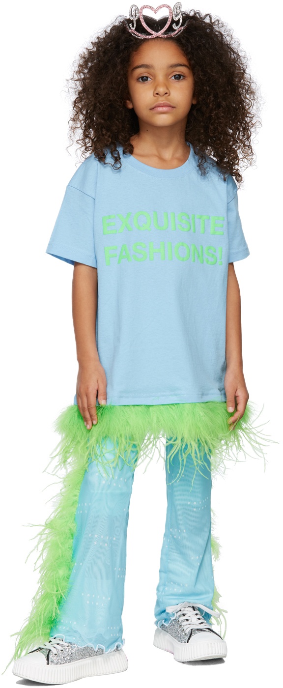 Photo: Poster Girl SSENSE Exclusive Kids Blue 'Exclusive Fashions!' T-Shirt