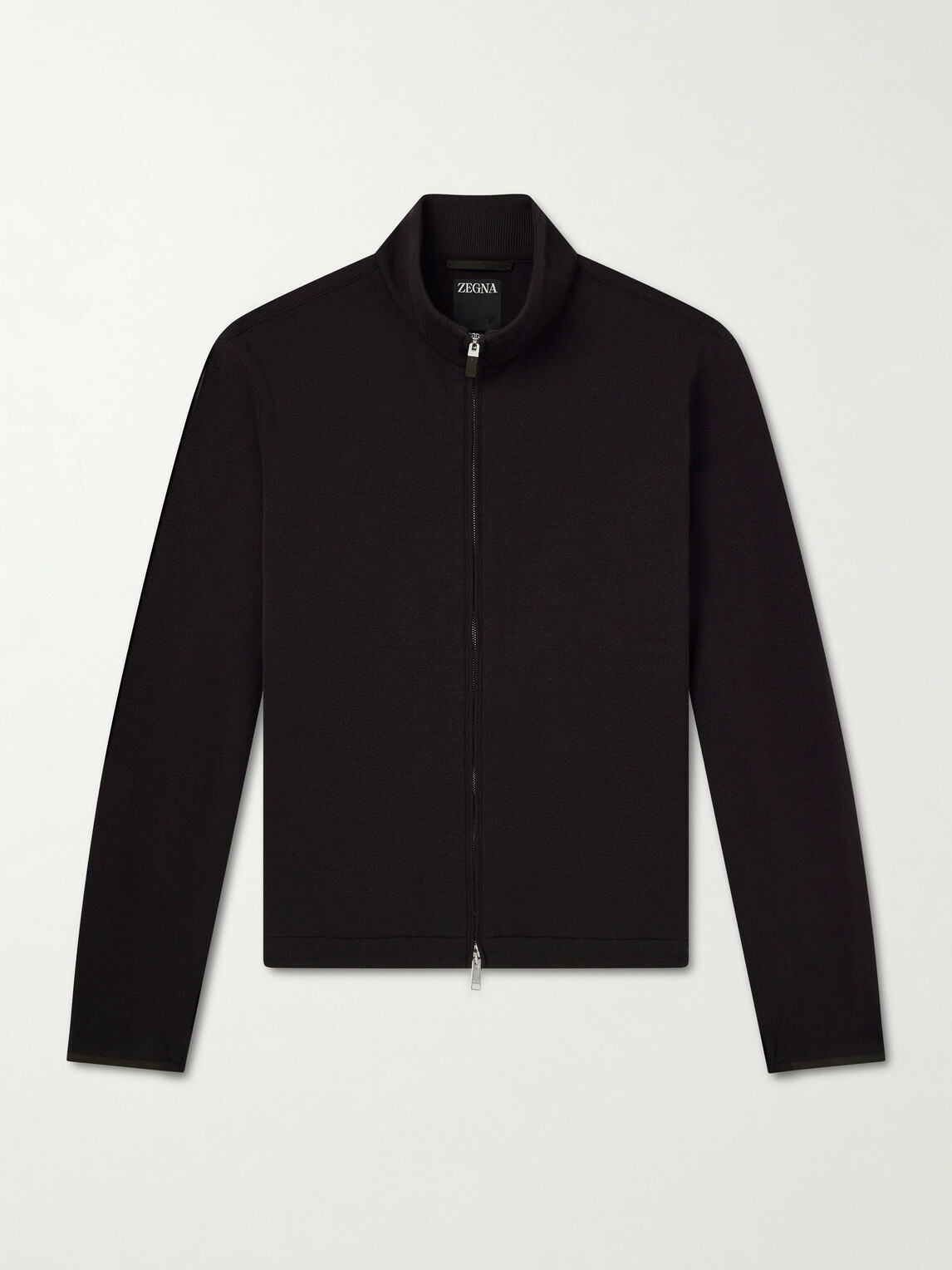 Zegna - Honeycomb-Knit Cotton, Wool and Silk-Blend Zip-Up Sweater - Brown