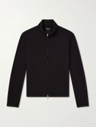 Zegna - Honeycomb-Knit Cotton, Wool and Silk-Blend Zip-Up Sweater - Brown