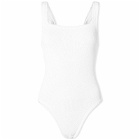 Hunza G Women's Square Neck Swimsuit in White 