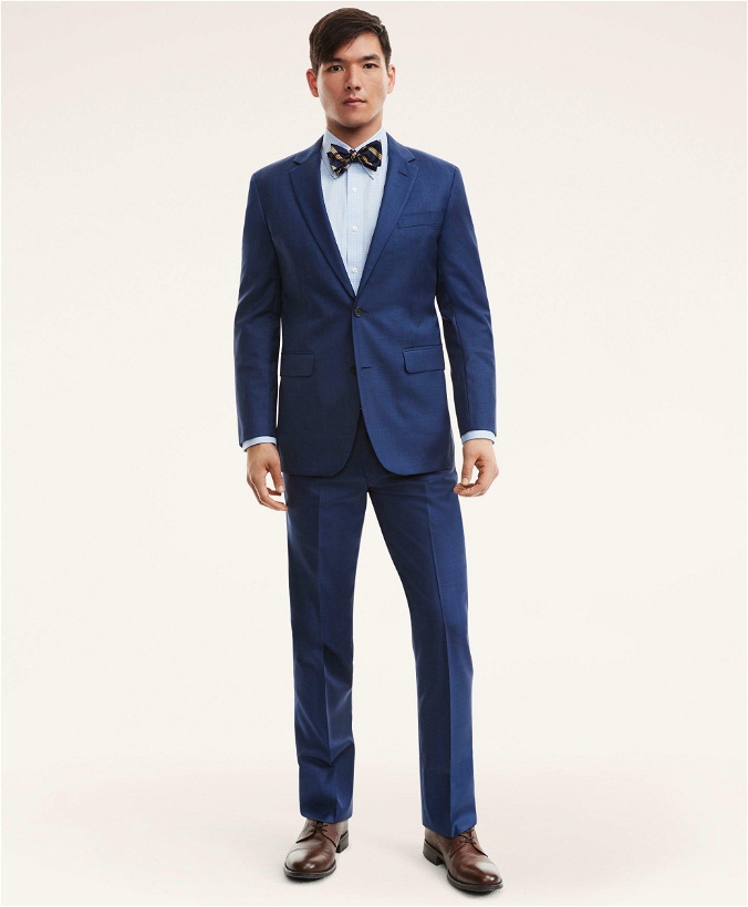 Photo: Brooks Brothers Men's Madison Fit Sharkskin 1818 Suit | Blue