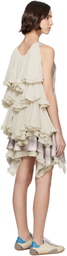 Collina Strada Purple & Off-White Phlox Minidress