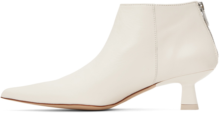 GANNI White Soft Pointy Crop Boots GANNI