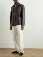 Canali - Leather Overshirt - Brown