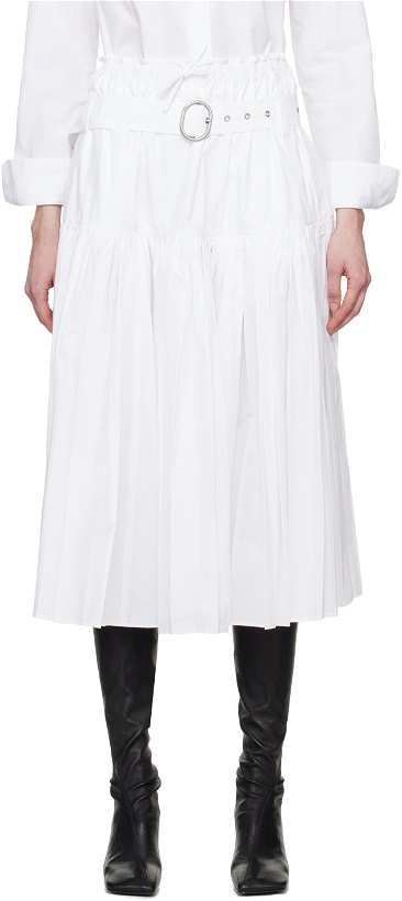 Photo: Jil Sander White Pleated Midi Skirt