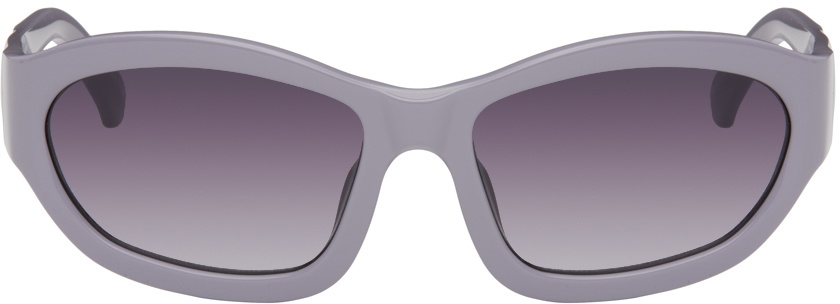 Dries Van Noten Purple Linda Farrow Edition Goggle Sunglasses