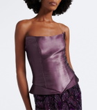 Là Fuori Iris embellished silk corset gown
