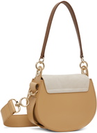 Chloé Tan & Off-White Small Tess Shoulder Bag