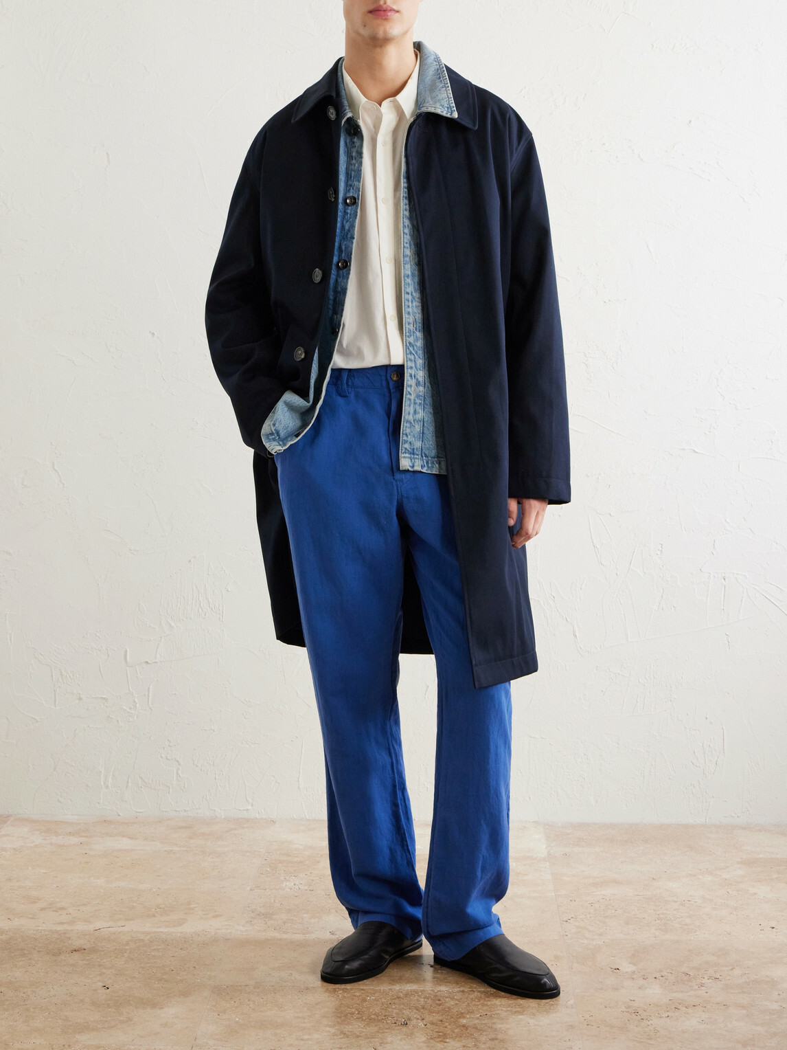 Polo Ralph Lauren - Straight-Leg Linen and Cotton-Blend Trousers - Blue