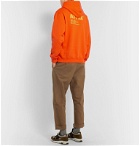 AFFIX - Logo-Print Fleece-Back Cotton-Jersey Hoodie - Orange