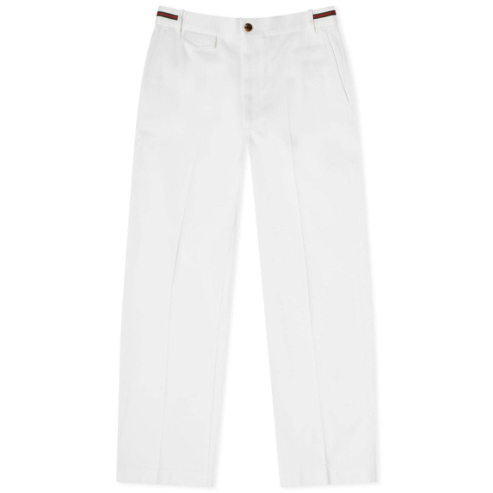 Photo: Gucci Men's Cotton Trousers in Stamp White/Mix