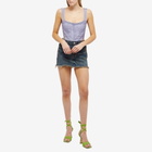 Danielle Guizio Women's Taffeta Corset in Perriwinkle Mat Satin