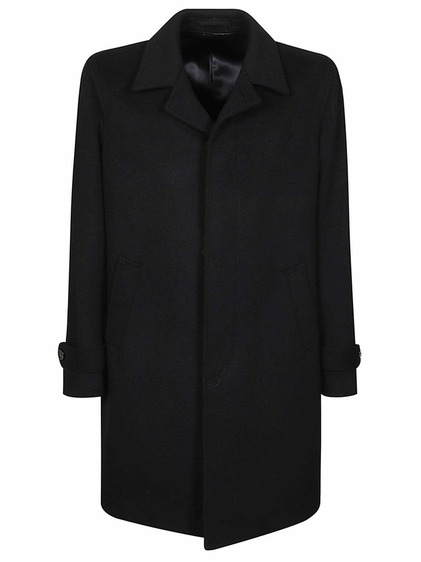 Photo: Lardini 5-button Trench Coat In Black Wool