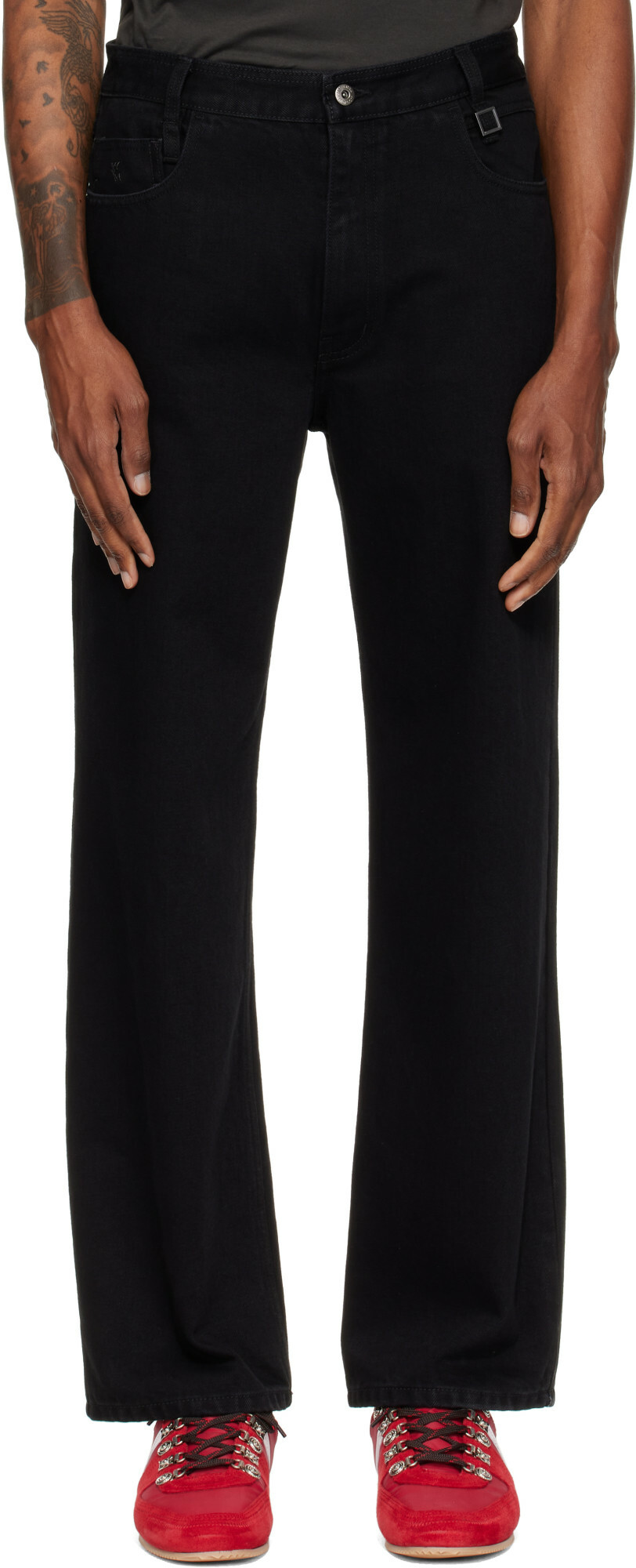 WOOYOUNGMI Black Straight Jeans