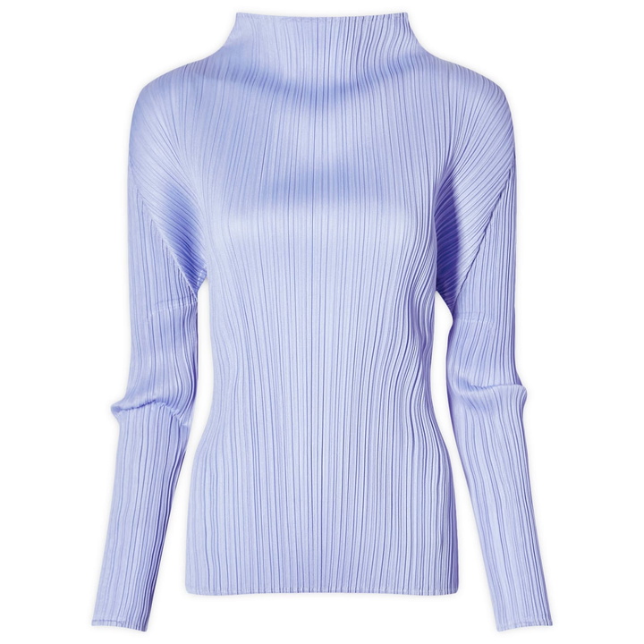 Photo: Pleats Please Issey Miyake Women's Colourful Basics Roll Neck Long S in Blue