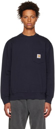 Carhartt Work In Progress Navy Pocket Sweatshirt