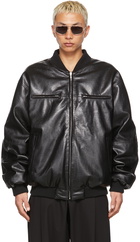 LU'U DAN SSENSE Exclusive Reversible Black Faux-Leather 80's Hong Kong Jacket