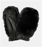 Goldbergh Hill faux shearling and leather mittens