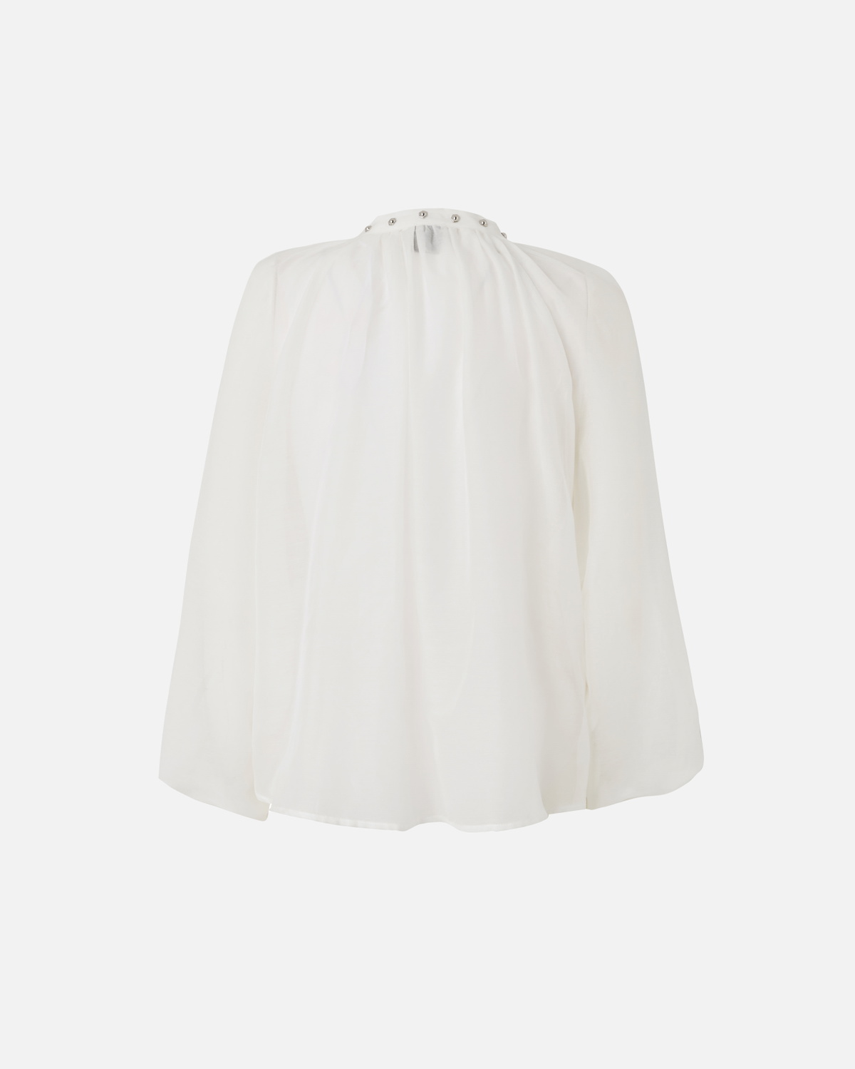 Pinko Silk Blend Blouse With Small Metal Studs Snow White
