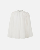 Pinko Silk Blend Blouse With Small Metal Studs Snow White