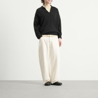 Auralee Men's Cashmere Silk Knit Skipper Polo in Black