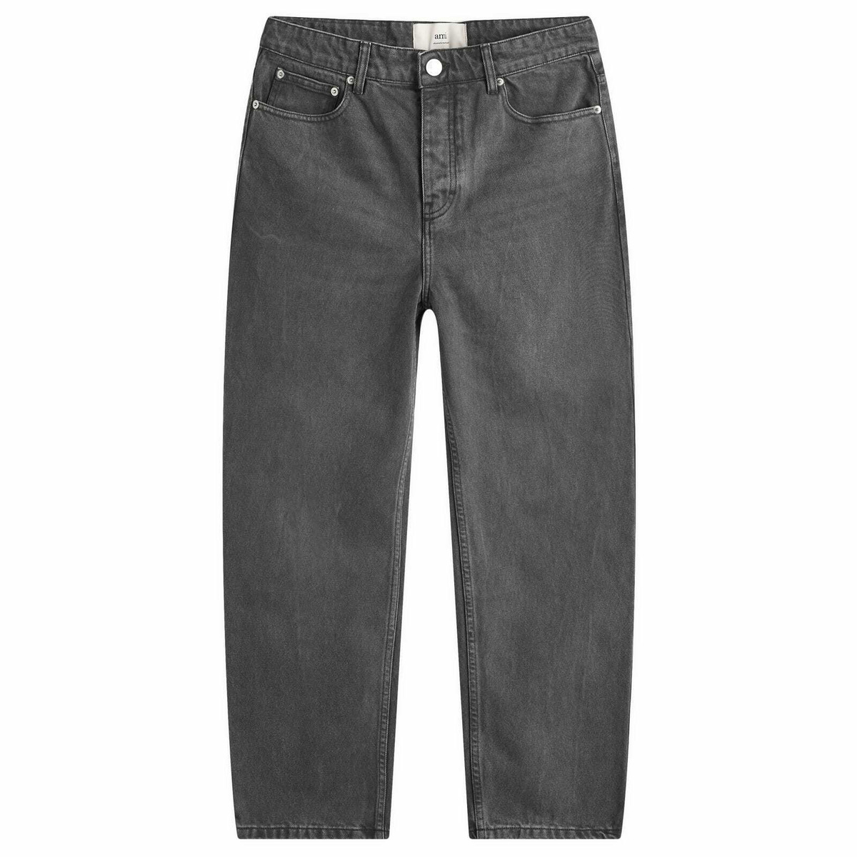 AMI Paris ダークグレー ストレートデニム W29 AMI Paris Men's Tapered Fit Denim Jeans in Black AMI