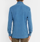 TOM FORD - Button-Down Collar Cotton-Chambray Shirt - Blue