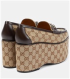 Gucci Horsebit GG canvas platform loafers