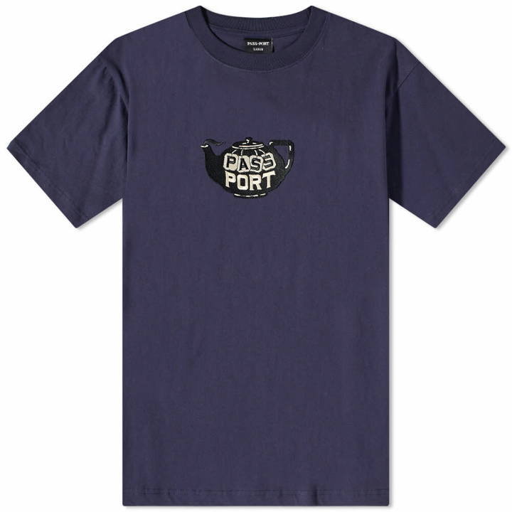 Photo: Pass~Port Men's Tea~Pot Embroidery T-Shirt in Navy