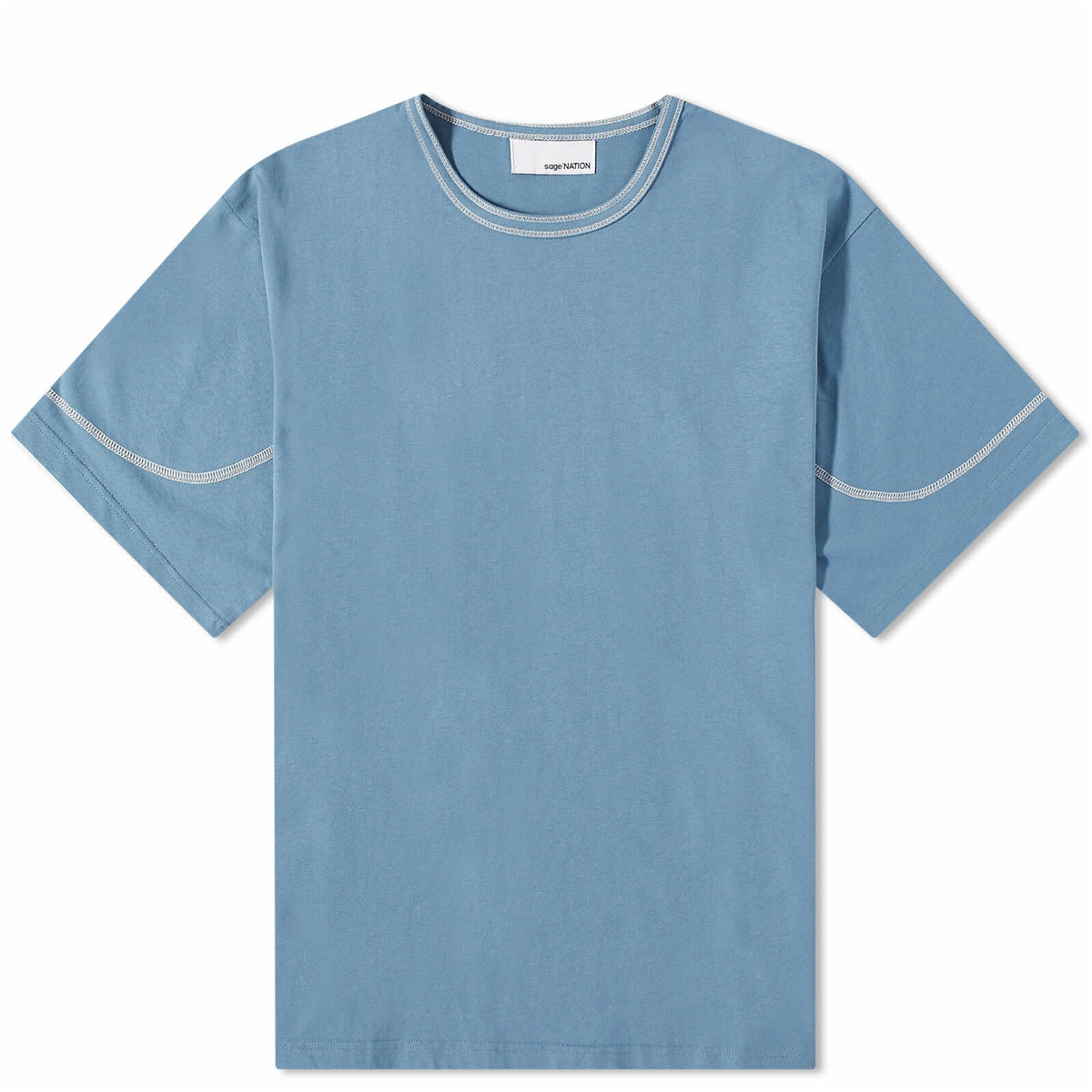 Photo: Sage Nation Men's Short Sleeve T-Shirt in Azure Blue