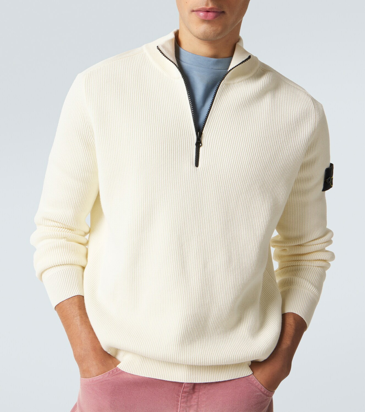 STONE  ホワイトニット Stone Island 2020 White Thick Winter Embossed Knit - 3XL – Mat's