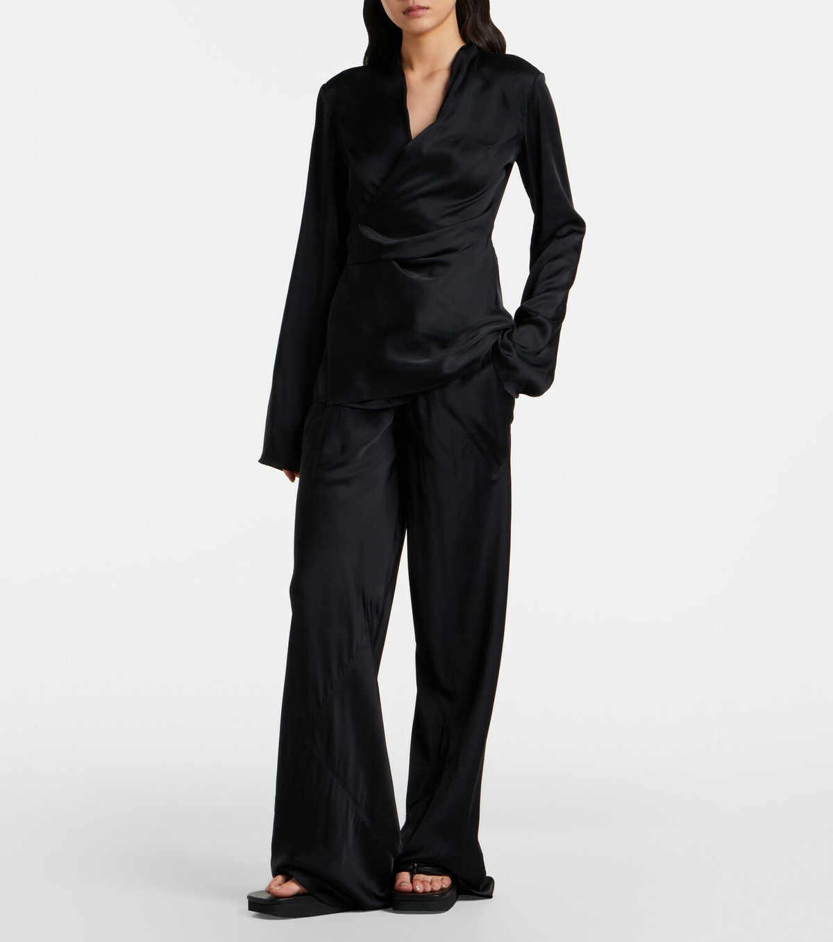 Rick Owens Laura satin wrap top