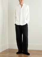 NN07 - Kay 1454 Straight-Leg Pleated Linen Trousers - Black