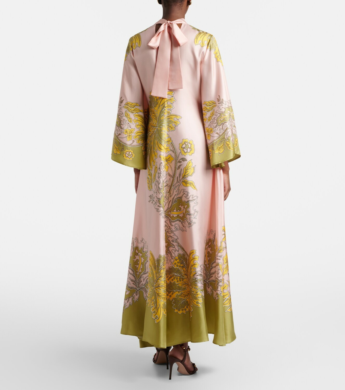 La DoubleJ Magnifico floral silk twill maxi dress