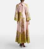 La DoubleJ Magnifico floral silk twill maxi dress