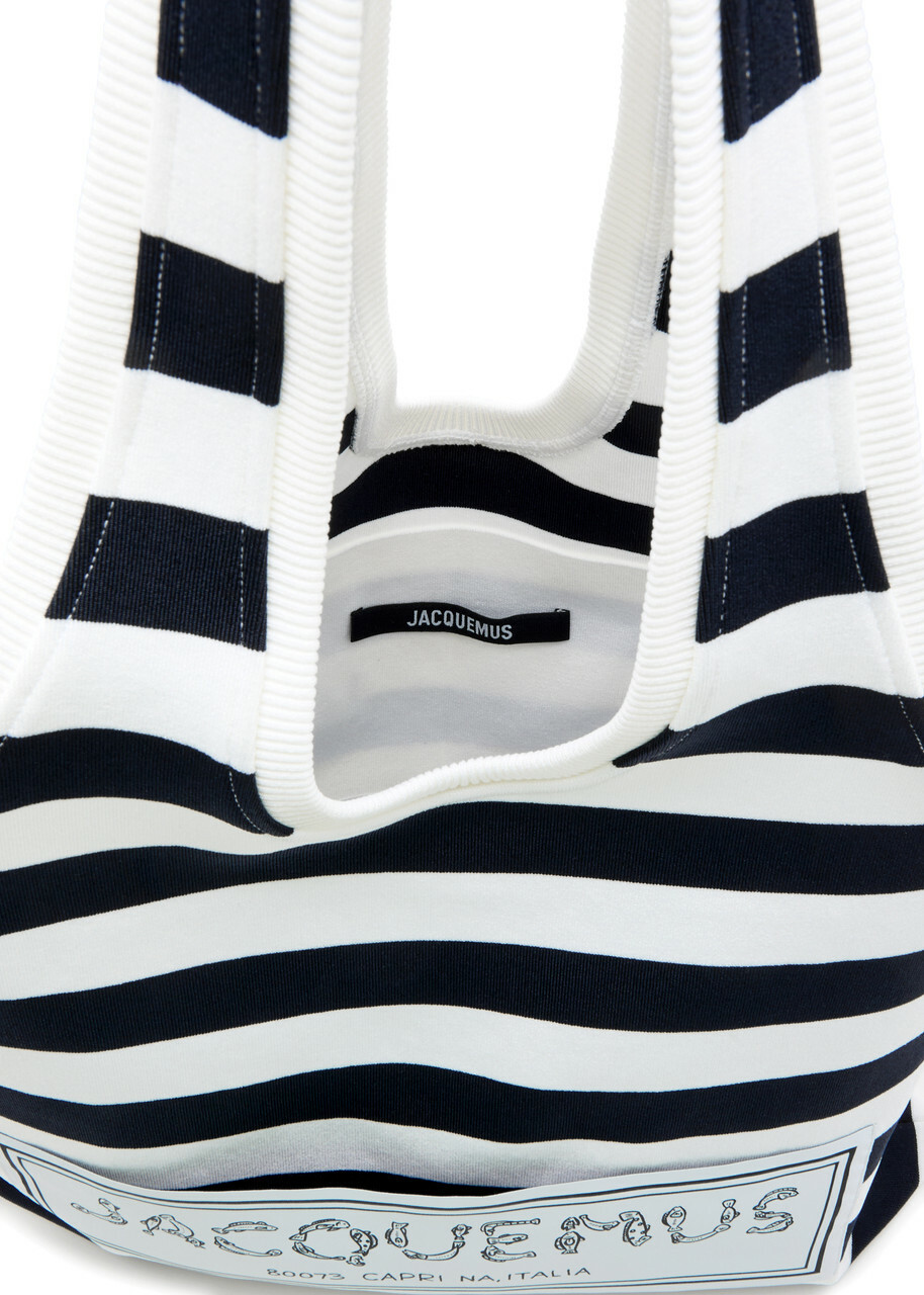 Jacquemus Le Sac Marcel Striped Knitted Tote - Navy - One Size
