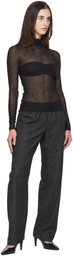 Victoria Beckham Black Draped Turtleneck