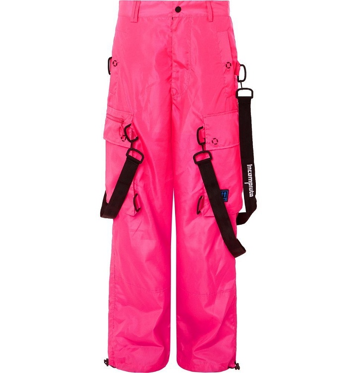 Photo: Off-White - Wide-Leg Logo-Detailed Ripstop Cargo Trousers - Pink