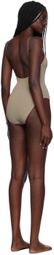 TOTEME Taupe Smocked One-Piece Swimsuit