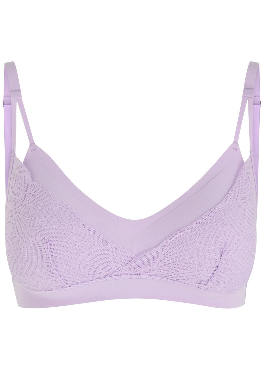 Chantelle Lace-embellished Padded Bralette Lilac