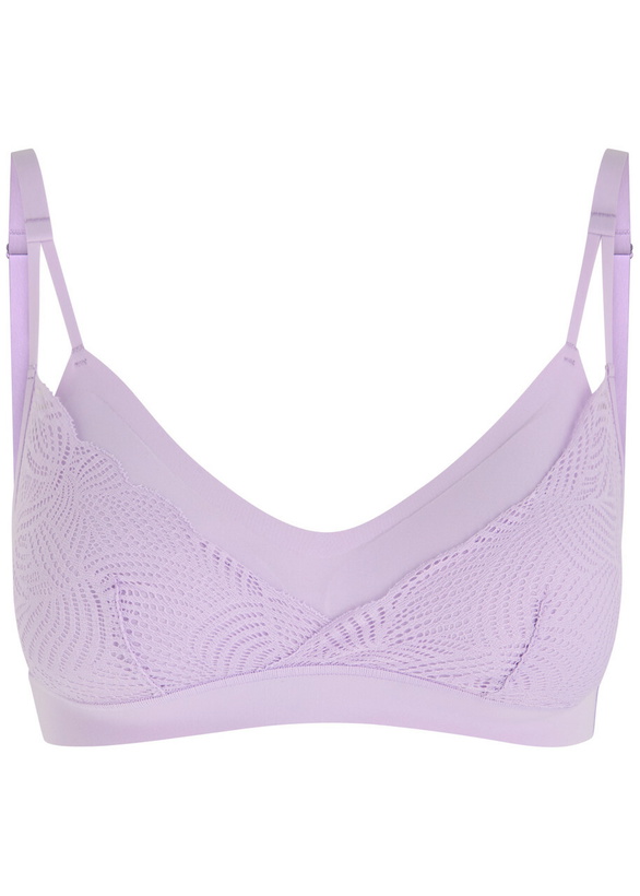 Photo: Chantelle Lace-embellished Padded Bralette Lilac