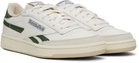 Reebok Classics Off-White & Green Club C Revenge Vintage Sneakers