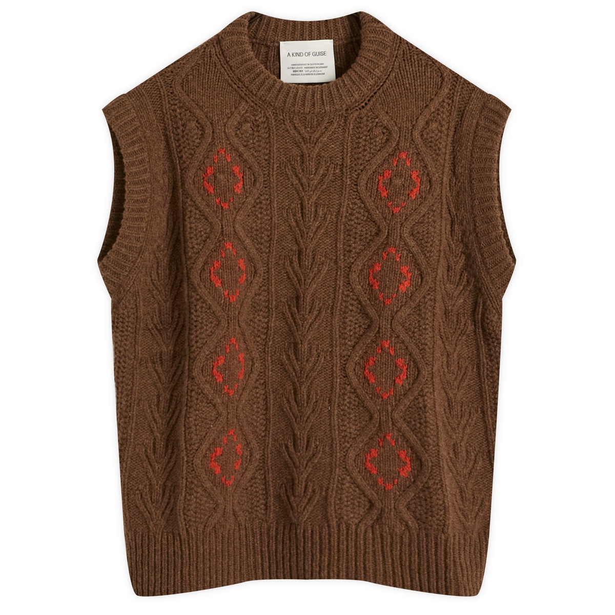 A Kind of Guise Men's Viscas Knit Vest in Cacao Tabasco