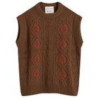 A Kind of Guise Men's Viscas Knit Vest in Cacao Tabasco